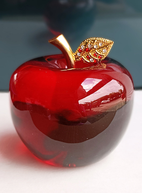 圣诞礼品红苹果水晶保平安创意