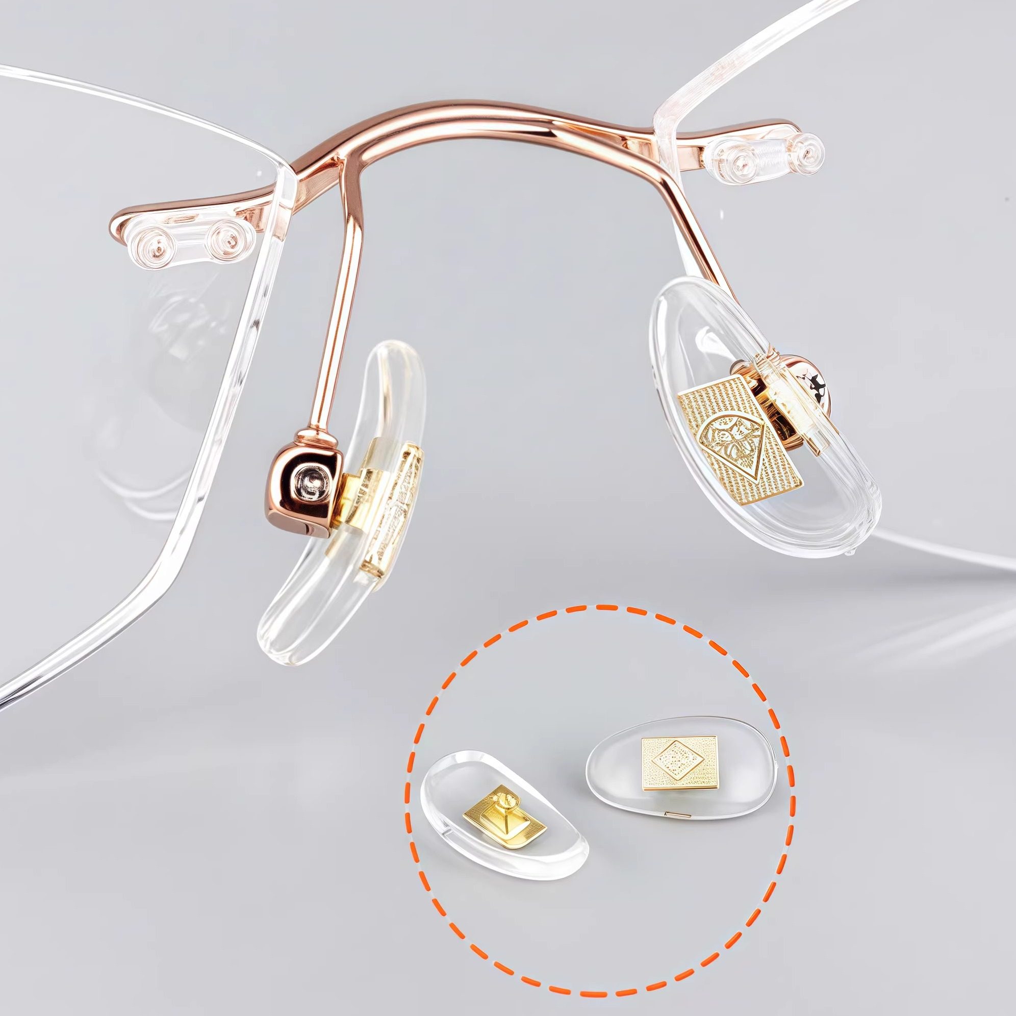 小皇冠眼镜鼻托金色银色铜芯pv材质硬鼻托锁式通用眼睛鼻垫配件,ZIPPO/瑞士军刀/眼镜,眼镜鼻托,淘宝优惠券,粉丝福利购,淘宝优惠卷