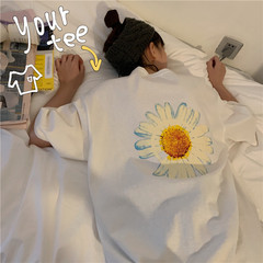 Real shot 2021 new short sleeve T-shirt women's Korean fashion Mini Daisy bottom top