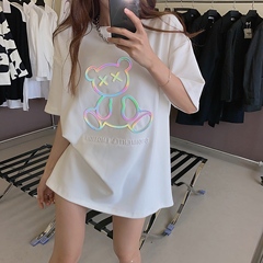 實拍新款女潮春秋韓版中長款寬鬆休閒網紅潮上衣