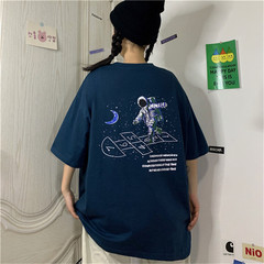 Real shooting of new summer clothes Korean loose medium and long printed T-shirt for girlfriends