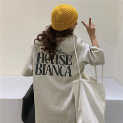 New real shot cotton summer dress medium length short sleeve T-shirt women's loose Korean top net red