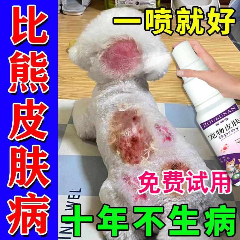比熊皮肤病真菌感染喷剂狗狗身上长红点有皮屑癣专用药身上痒狗药