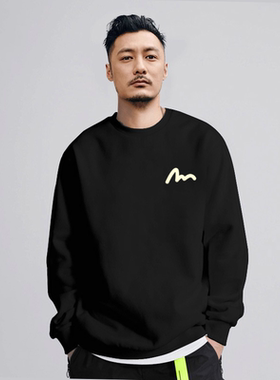 余文乐潮牌加绒卫衣男长袖T恤2026春秋季圆领百搭运动休闲大码潮