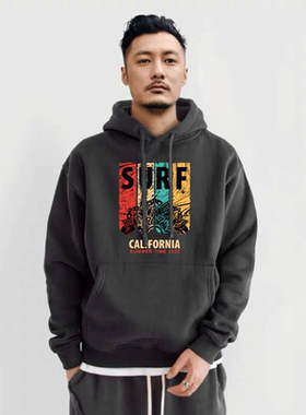 余文乐同款加绒秋冬季国潮卫衣男连帽港风潮牌大码宽松套头衫特价