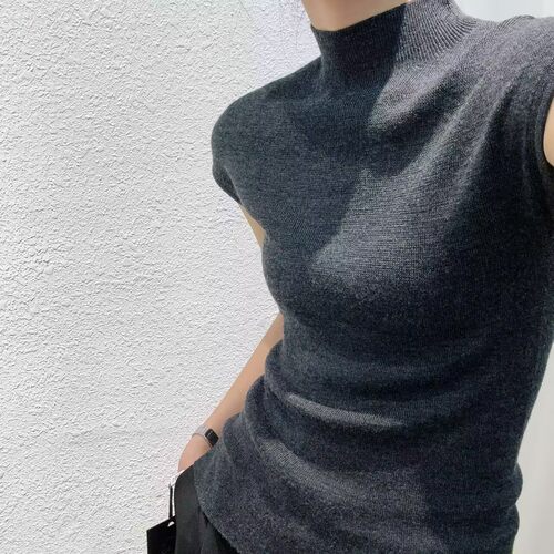 可机洗半高领无缝扬子纱打底衫
