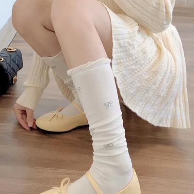 Vocal ！泡泡口蝴蝶结小腿wa袜~好舒适透气！可以当堆堆wa穿哦！