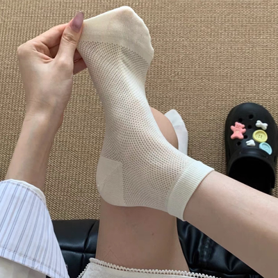 chao透气！奶呼呼白色无骨小短袜来噜～真的hao百搭！舒适感up