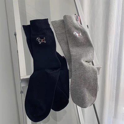 小狗说，今天也想见到你*英伦风潮牌TB带标学院风男女中筒堆堆袜