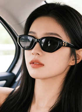 赵露思同款猫眼黑色高级感墨镜女