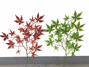 单支仿真枫叶3D打印鸡爪槭树叶树枝工程树叶装饰大树造景园林景观