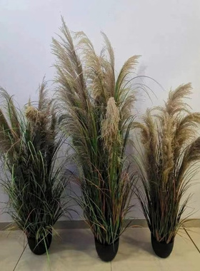 仿真芦苇草植物造景装饰摆件家居客厅办公室落地假花绿植盆栽摆件