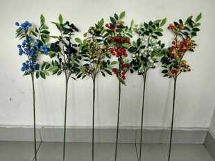 仿真海棠果野山果红果子浆果树枝  野趣自然家居软装饰摆件插花