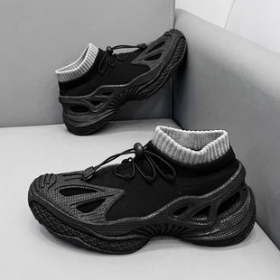 椰子男鞋2026新款今年流行爆款夏季透气网面软底运动休闲袜子网鞋