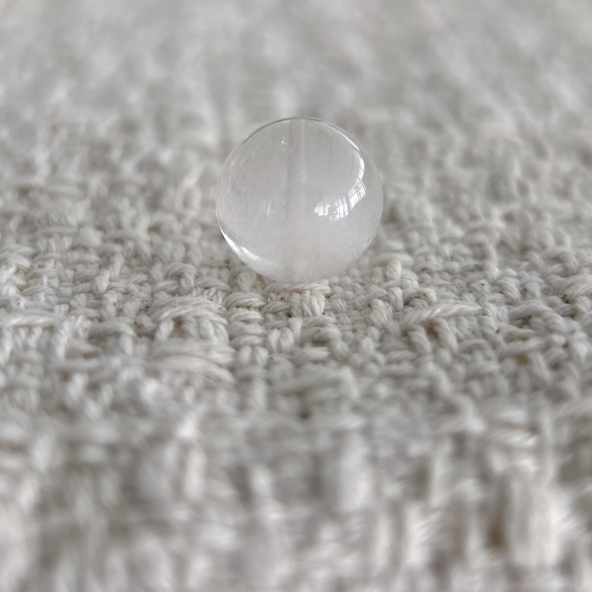 精品·净体白兔毛天然水晶单珠｜14.0mm(已打孔）图片