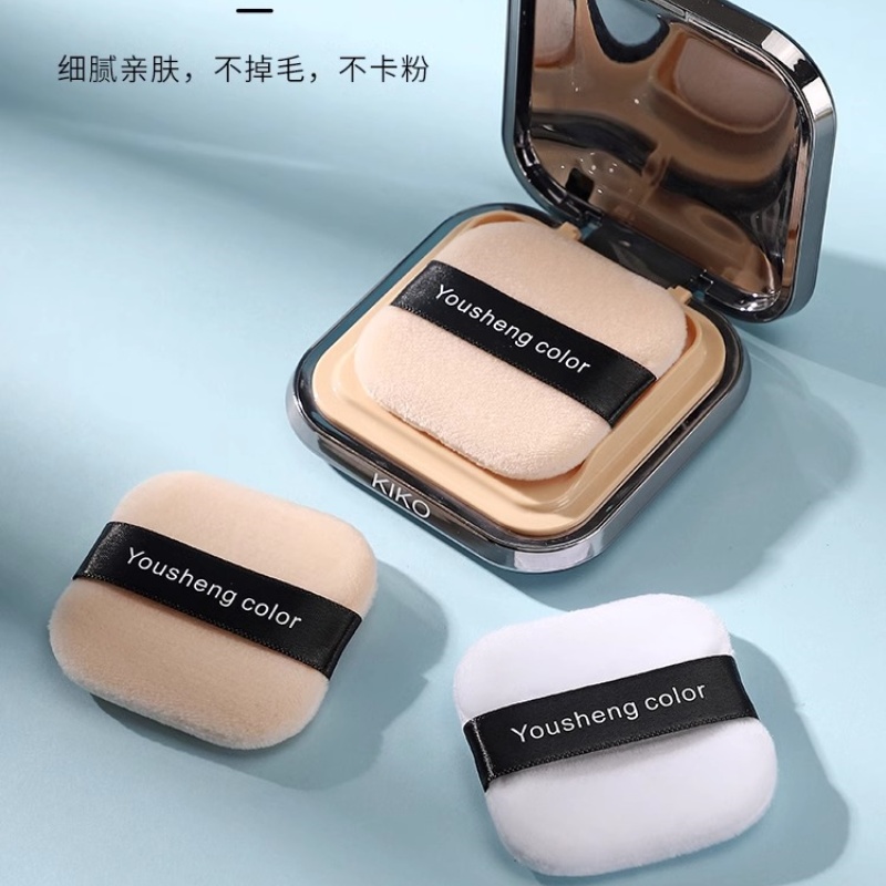 适用kiko粉扑粉饼植绒粉扑方形干湿两用定妆干粉扑替换大牌美妆