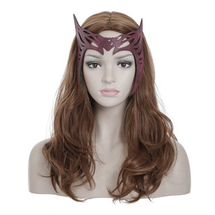 旺达幻视猩红女巫微卷发仿真人cosplay复仇者联盟假发亚麻棕中分