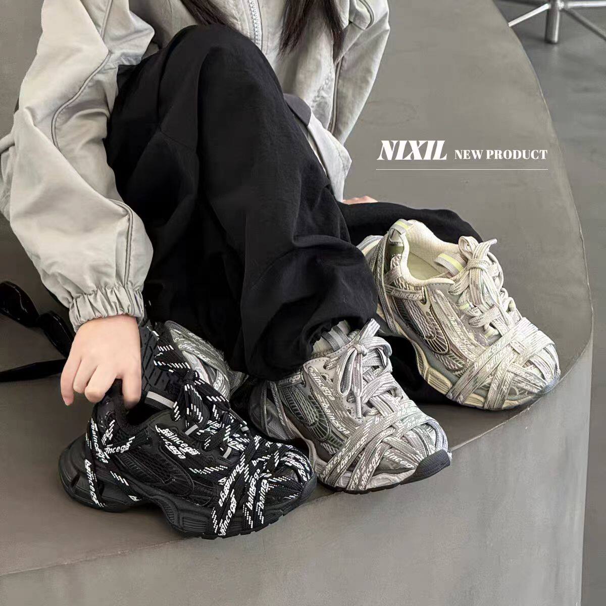 儿童运动鞋2026新款女童休闲老爹鞋男童鞋子网面百搭软底透气