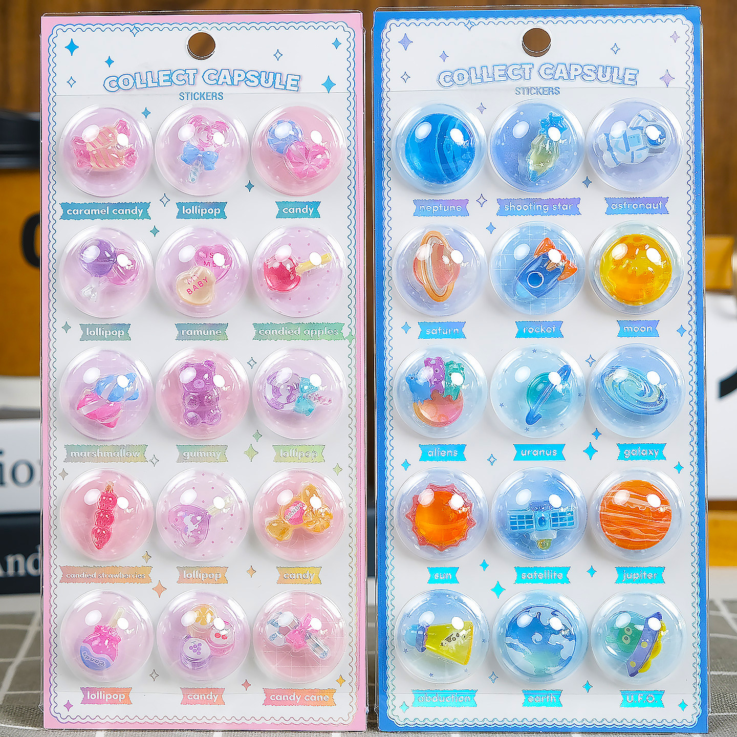 日系少女心创意3D图鉴浮雕水晶贴纸儿童女孩手工益智奖励装饰贴画