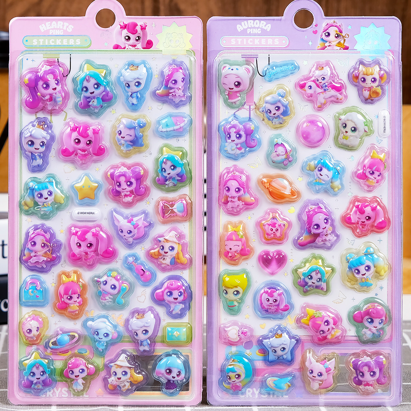 奇妙萌可创意3d立体浮雕亚克力水晶贴纸女孩卡通手机装饰贴画玩具