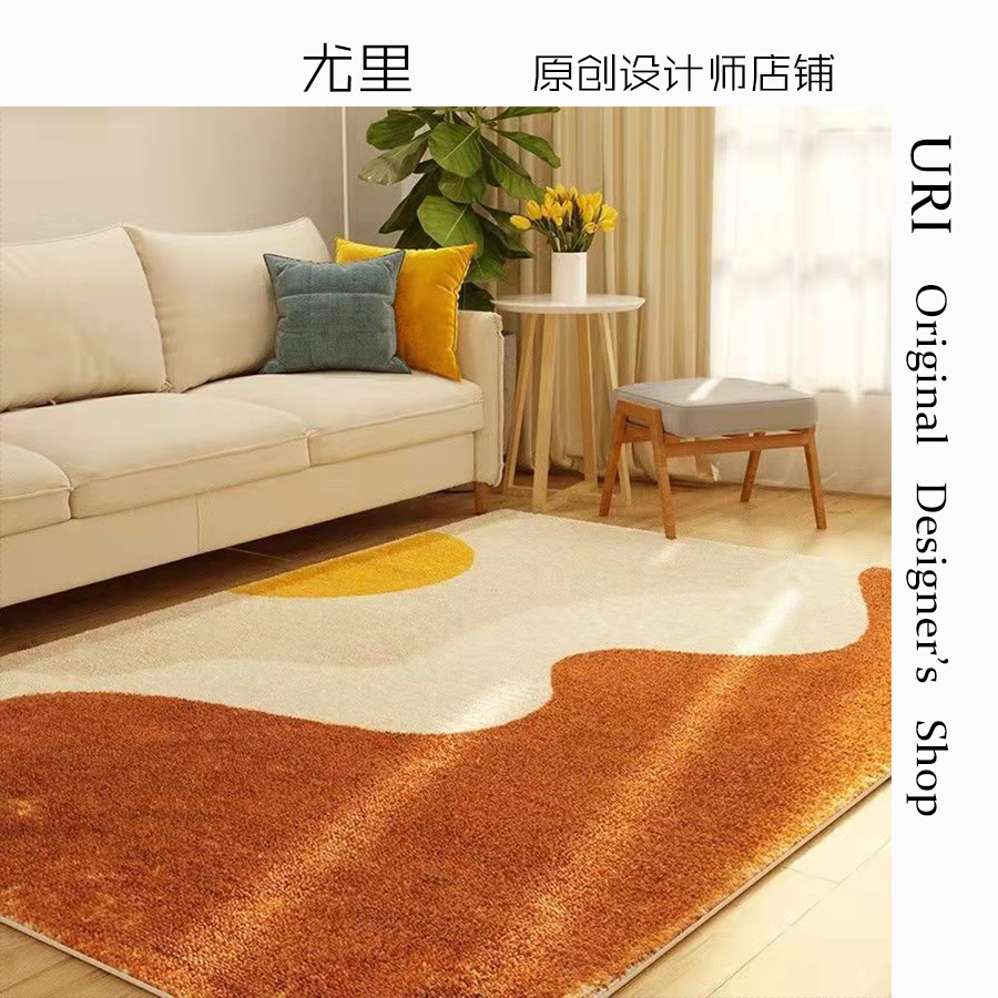 少女大面积仿羊绒客厅地毯