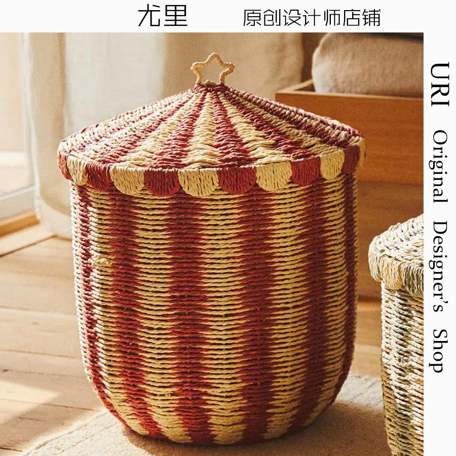 藤编家用北欧风落地收纳筐