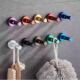 免打孔太空率彩色衣钩衣服挂钩创意单钩门后挂钩多彩圆铝卫浴挂钩