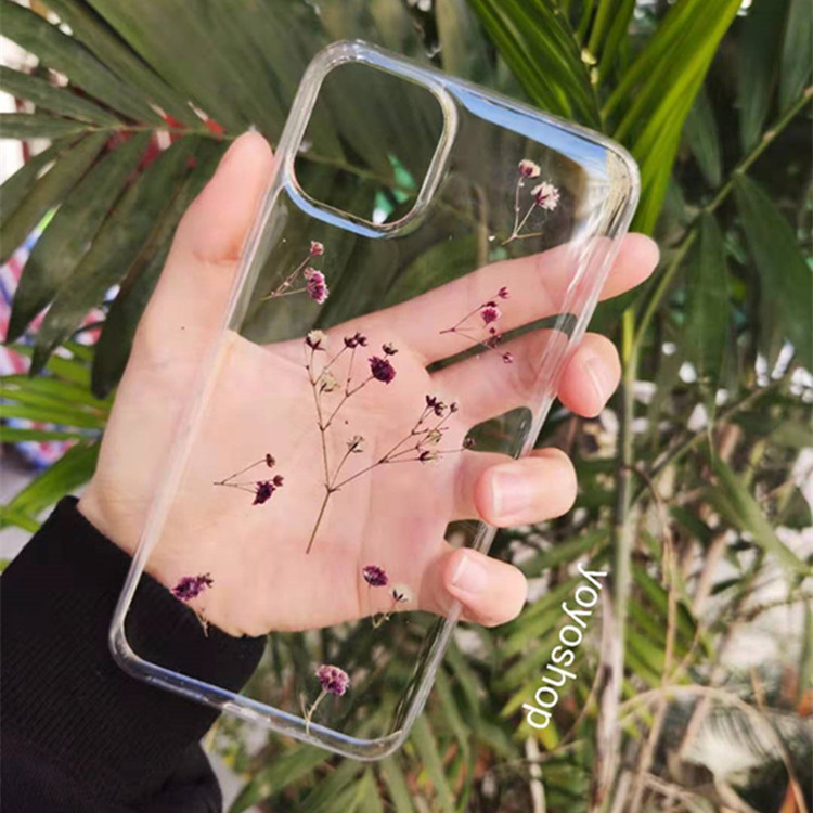 iphone11干花华为红米真花手机壳