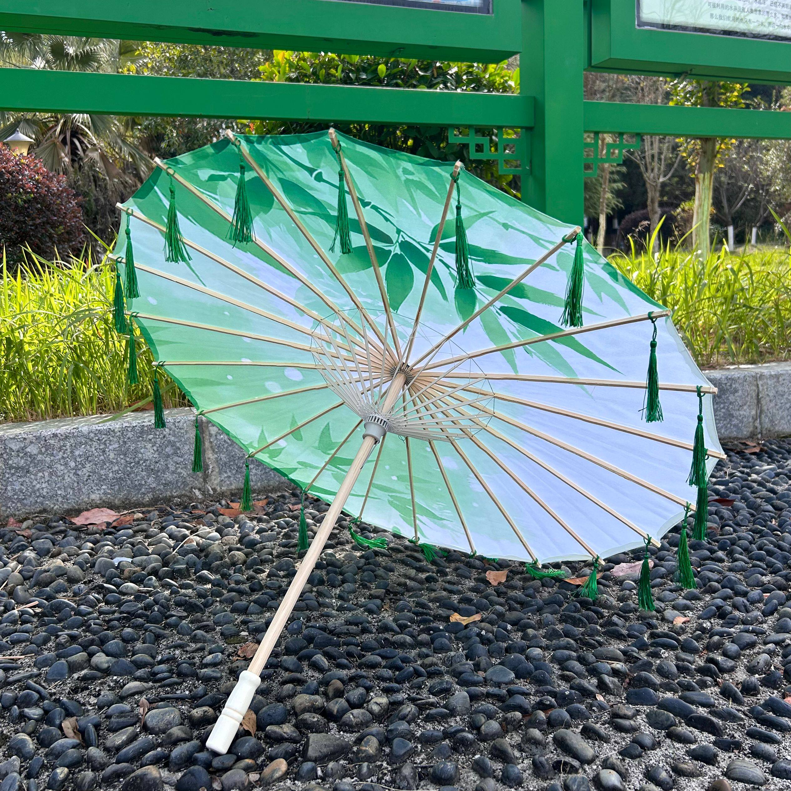 新中式竹子淡雅风流苏伞