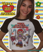 Y2K千禧辣妹美式 拼色正肩短袖 T恤女夏季 KURT.S.FREAK 短款