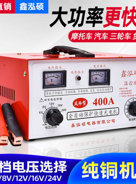 汽车电瓶充电器6v8v12v24v16大功率全自动智能摩托车水电瓶充电机