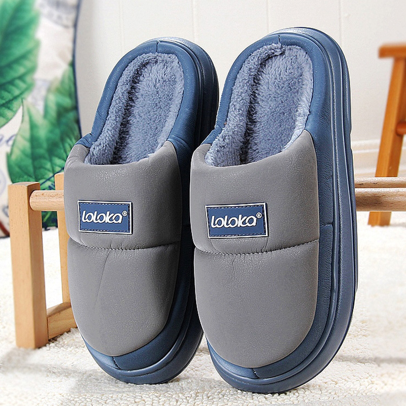 路路佳半包跟保暖防水室内棉拖鞋