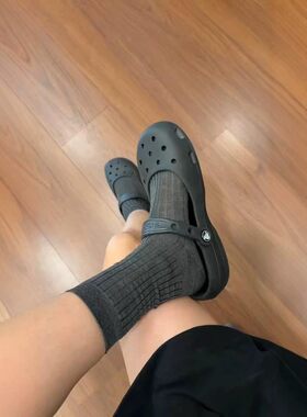 夏季透气棉质中筒堆堆袜