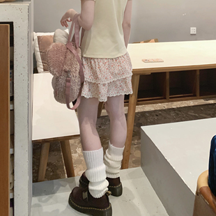 扣扣商店CokoStore 原创碎花短裙甜妹少女半身裙显瘦蕾丝边蛋糕裙