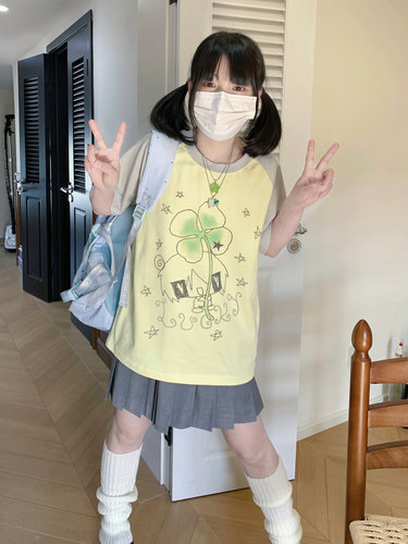 扣扣商店CokoStore原创印花短袖亚文化T恤插肩袖宽松百搭