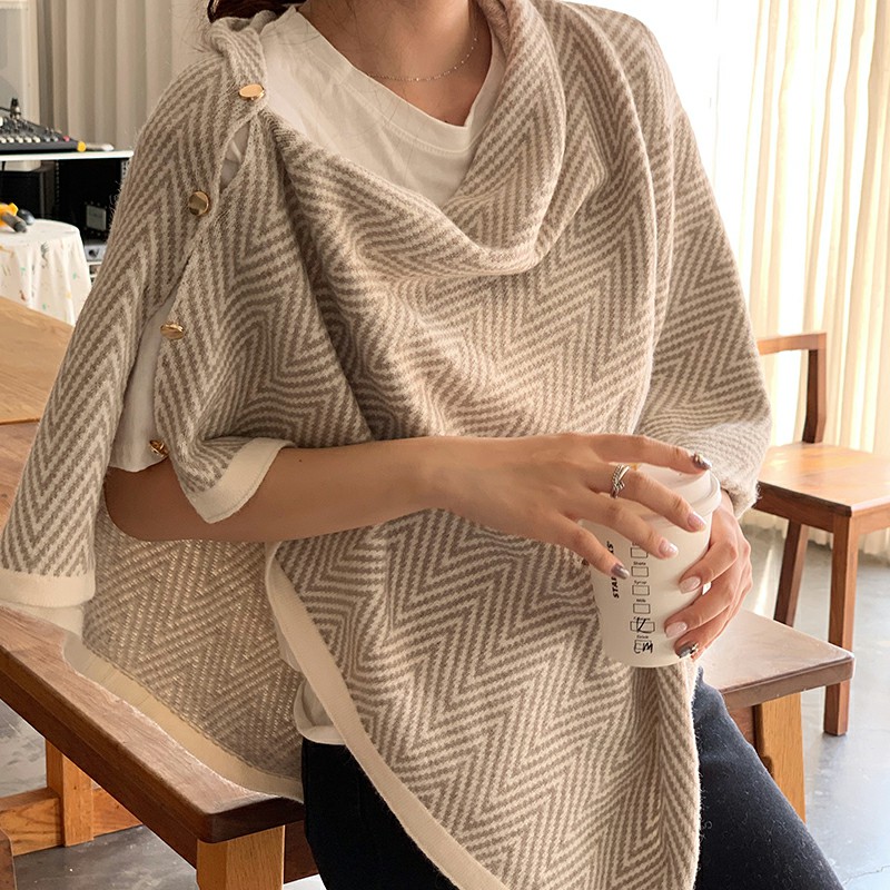 韩版女夏季加厚空调披肩围巾两用学生保暖长款针织毛线围脖百搭潮