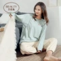 Quần áo tháng xuân và mùa thu cotton cho bà bầu Đồ ngủ phụ nữ cho con bú sữa mẹ dài tay cho con bú Quần áo mùa thu nhà dịch vụ phù hợp - Giải trí mặc / Mum mặc shop đồ bầu