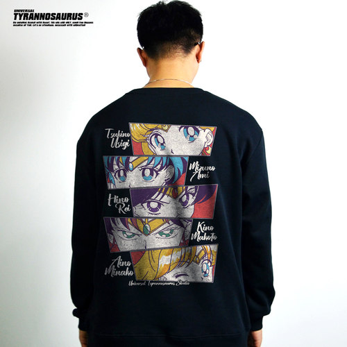 印花潮牌美少女圆领卫衣长袖