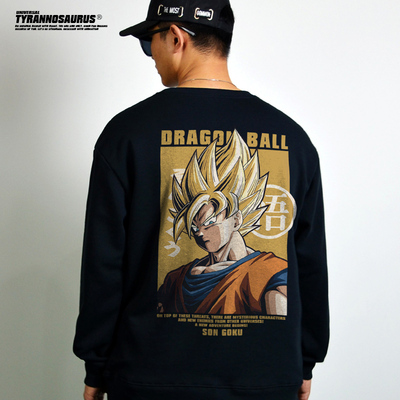 印花潮牌龙珠长袖卫衣动漫