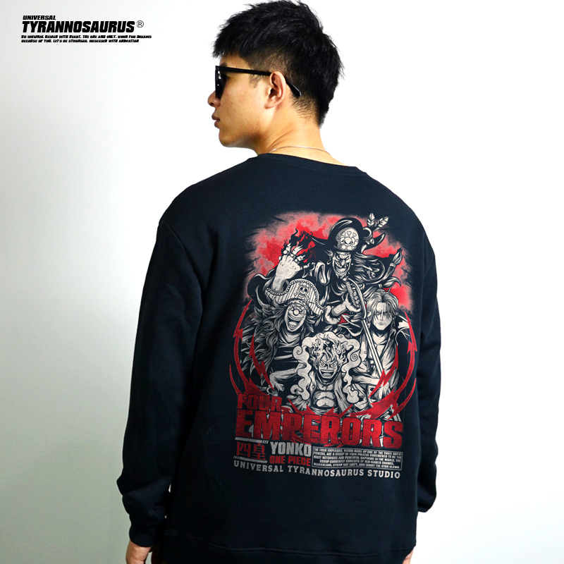 印花潮牌海贼王圆领卫衣长袖