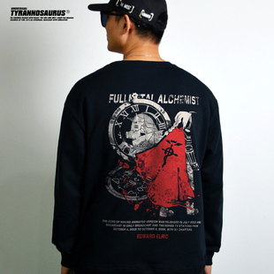 动漫潮牌爱德华钢之炼金术师联名长袖卫衣男女圆领套头秋冬季宽松