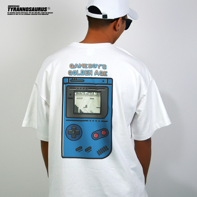 暴龙工作室自制日系任天堂GB游戏机图案男女短袖T恤纯棉宽松夏季