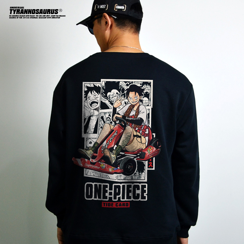 印花潮牌海贼王长袖卫衣动漫