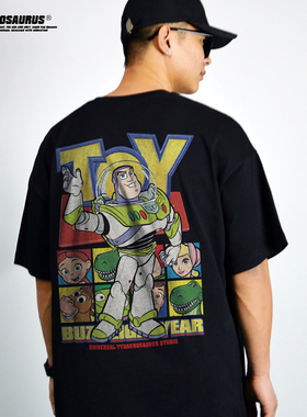 美式潮牌动漫Toy Story玩具总动员巴斯光年短袖T恤男女宽松纯棉