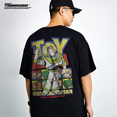 潮牌短袖动漫玩具总动员印花T恤