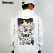 日本动漫潮牌ONE PIECE海贼王路飞五档尼卡联名帽衫 连帽卫衣男女