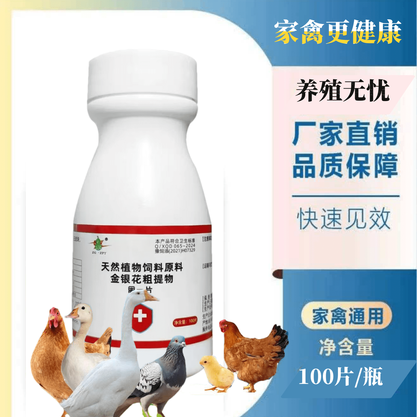 鸡鸭鹅鸽子鹌鹑兔子畜牧农村散养家禽呆立不食精神养殖养殖添加剂 - 实物图