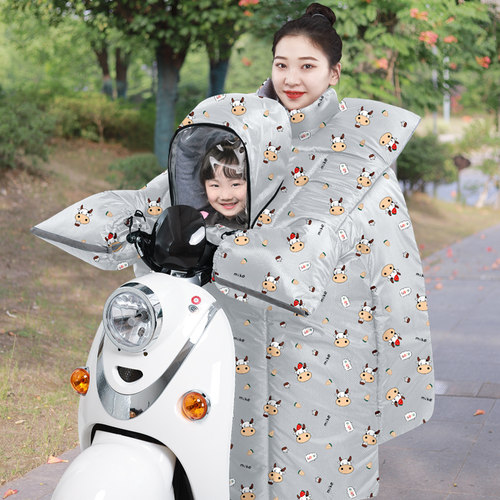 亲子款加绒加厚防水电动摩托车