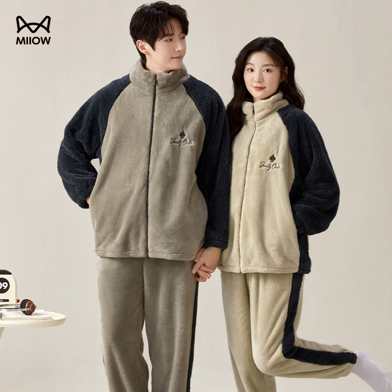 猫人情侣睡衣贵妃绒秋冬新款加绒加厚保暖蓄热可外穿家居服套装,女士内衣/男士内衣/家居服,睡衣/家居服套装,淘宝优惠券,粉丝福利购,淘宝优惠卷