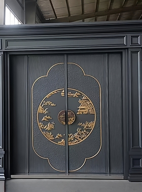 农村别墅大门锌合金大门仿铸铝大门对开门铸铝门仿铜门双开防盗门